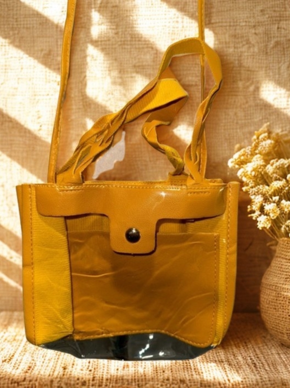 Mustard Yellow Women's Crossbody Tote Bag